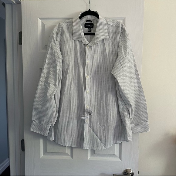 Size 19 XXL AWEARNESS Kenneth Cole Slim Fit 4-Way Stretch Button Up Shirt - Picture 2 of 6